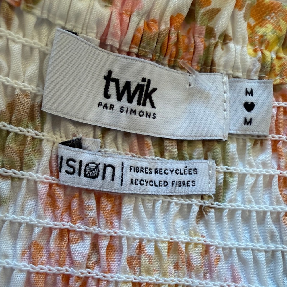 Floral Smocked Dress with Puff Sleeves by TWIK-Size Medium - Picture 11 of 12